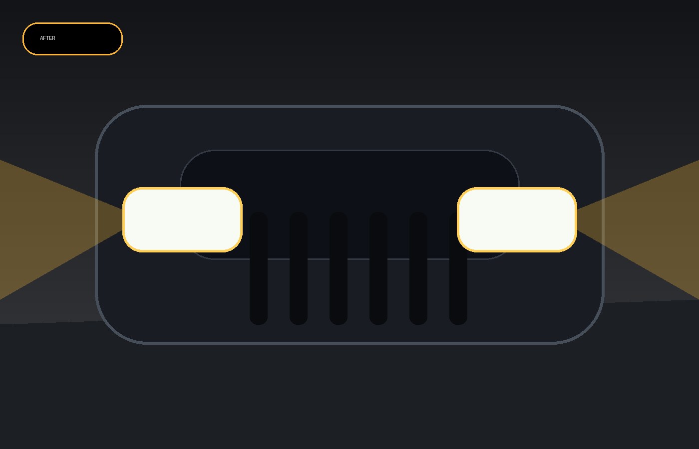 Clear restored headlights concept after image